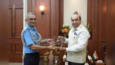 sept 18 air marshal tarun chaudhry air officer commanding in chief central air command prayagaraj called on bihar governorjfif